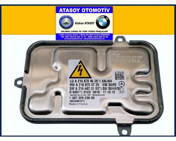 MERCEDES W216 CL XENON FAR BEYNİ 2168704626 - 2168704726 - 2164420103 A2168704626 A2168704726 A2164420103 - 1307329238 - 130732923800 - 130732923801 - 130732923802 - 130732923803 10EEG031371 - 1 307 329 238 00